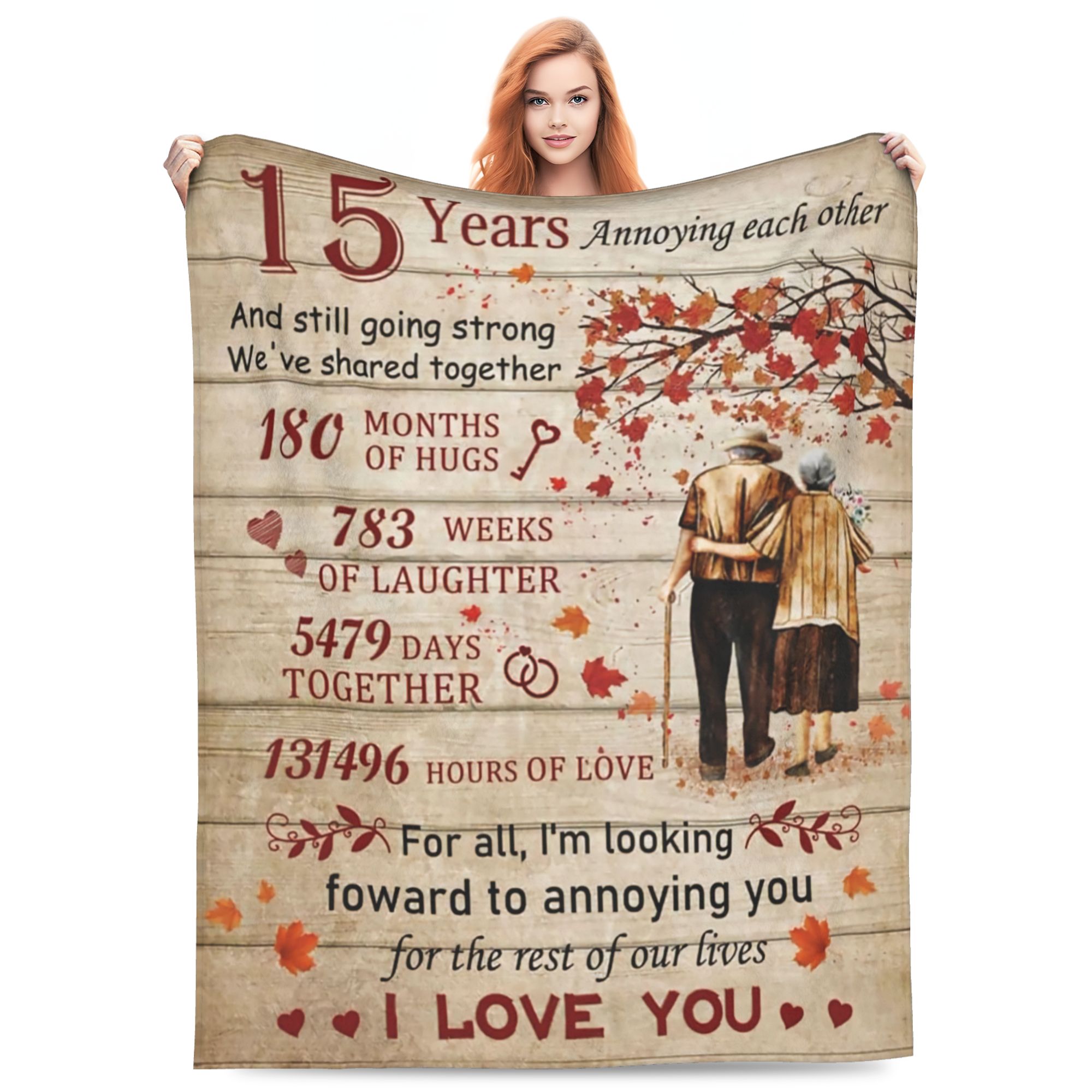 LHSHID Gifts for 15th Anniversary Blanket 15th Wedding Anniversary 15 ...