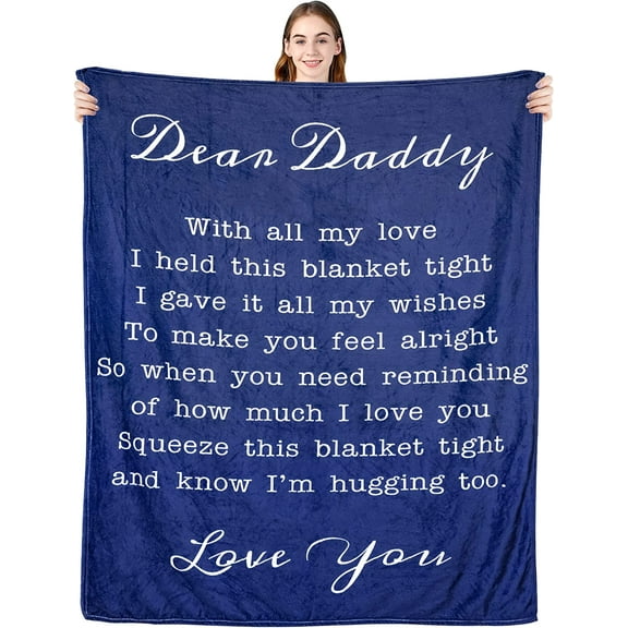 LHSHID Gifts for Dad Father''s Day Birthday Christmas Throw Blanket I Love You My Dad Ultra Soft Micro Fleece Blankets Soft Bedding Sofa 30x40in