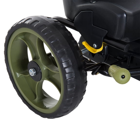 LHSHID Pedal-Powered Go-bicycle with Adjustable Seat, EVA Wheels, and Forward/Reverse Drive, Green
