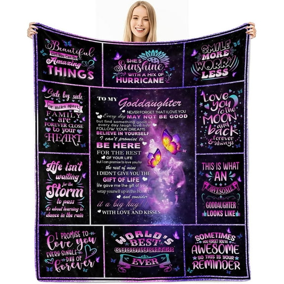 LHSHID Goddaughter Gifts from Godmother Goddaughter Baptism Gifts Birthday Gift for Goddaughter Goddaughter Graduation Gifts Gift for Goddaughter Throw Blanket 30"x40"