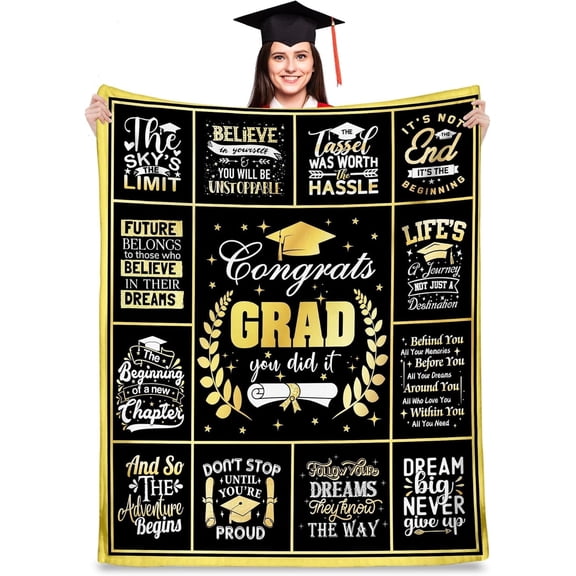 LHSHID Graduation Gifts For Her Him College Graduation Gifts For Women Men Graduation Decorations Graduate Congratulations Gifts For Women Throw Blankets 50x60in