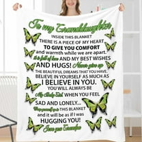 LHSHID to My Granddaughter ButterflyThrow Blanket Granddaughter Gifts from Grandma Birthday Gifts for Granddaughter Lightweight Flannel Warm Soft Blanket Gift for Girl Women for Home Sofa