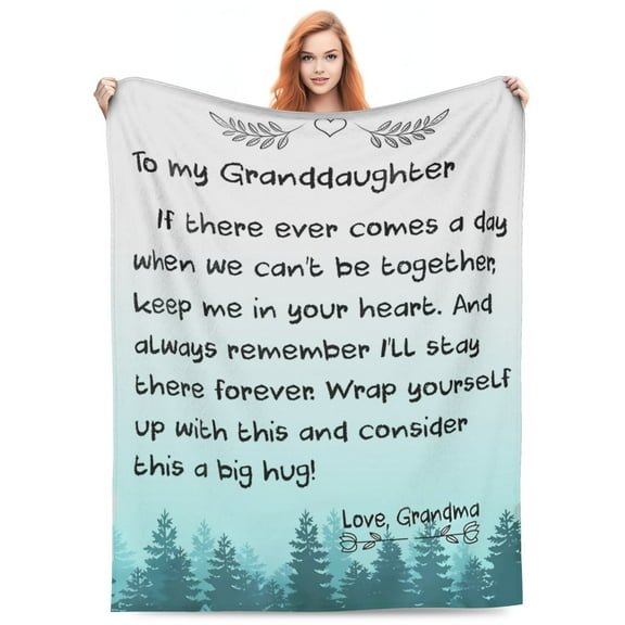 LHSHID Granddaughter Gifts BlanketsGranddaughter Blanket Personalized Granddaughter Gifts from Grandma Birthday for Granddaughter Sunflower Blanket with Positive Encourage Love Words 30x40inch