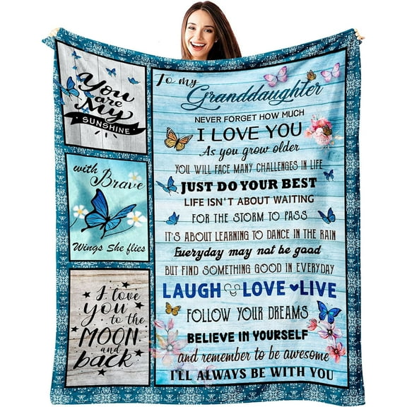 LHSHID Granddaughter Gifts Granddaughter Gifts from Grandma Grand Daughter Gifts from Grandma Granddaughter Birthday Gift Throw Blanket 30"x40"