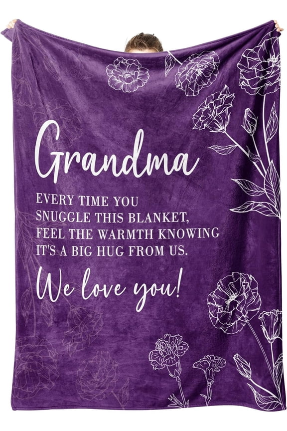 Grandma Birthday Gifts Flannel Blanket Gifts for Grandma Grandma Gifts Ideas Grandma Gifts for Mothers Day Christmas Super Soft Throw Blanket for Grandma Purple 30x40in