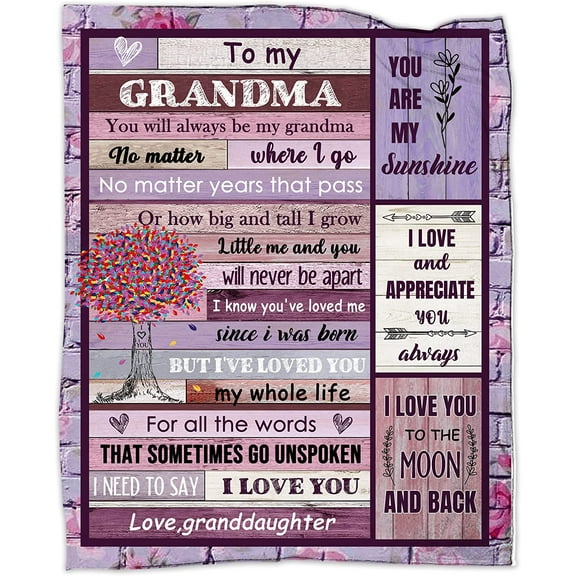 LHSHID Grandma Gift Blanket from Granddaughter Mother‘s Day Thanksgiving Christmas Blanket Gift for Grandma Nana Throw Blanket Birthday Gifts 30x40in