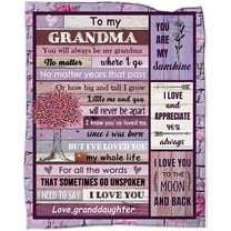 LHSHID Grandma Gift Blanket from Granddaughter Mother‘s Day Thanksgiving Christmas Blanket Gift for Grandma Nana Throw Blanket Birthday Gifts 30x40in