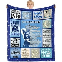 LHSHID Grandson Gifts from Grandma Grandpa Blanket for GrandsonBest Grandson Ever Gift Throw Blanket Grandson Gift Ideas for Christmas Graduation 30"x40"