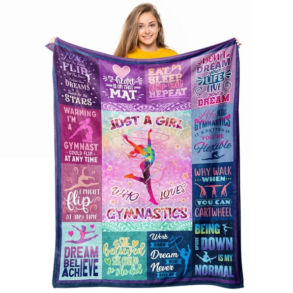 LHSHID Gymnastics Gifts for Girls Girls Gymnastics Blanket Gifts Gymnasts Gymnastics Girls Sister Women Christmas Birthday Gifts Fleece Blanket 30x40in