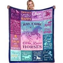 LHSHID Horse Gifts for Girls Women Horse Blanket for Girls Best Gifts for Horse Lovers Girls Just A Girl Who Loves Horses Birthday Anime Decor Throw Blanket 30x40in