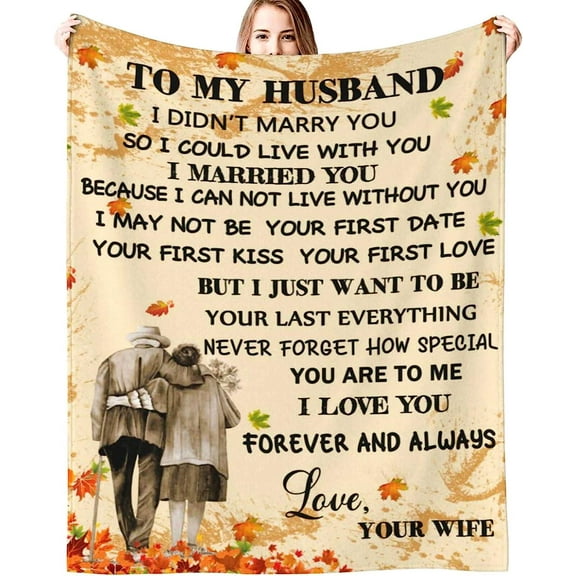 LHSHID Husband Birthday Gifts Blanket Wedding Anniversary Throw Blankets to Husband Emotion Transmission Gift Fits Couch Bed Sofa