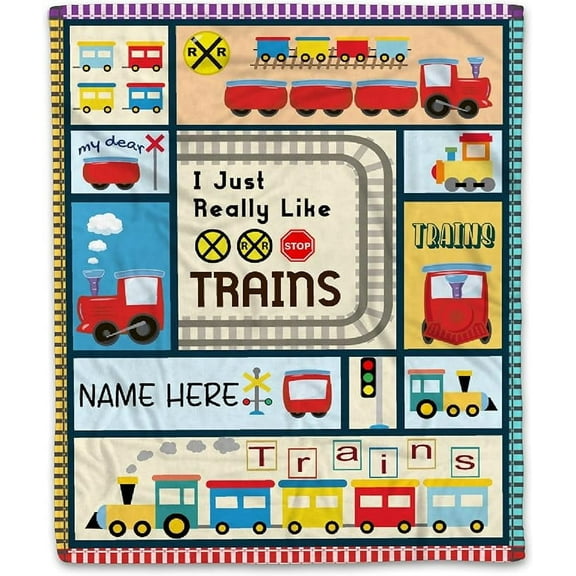 LHSHID I Just Really Like Trains Blanket Soft Lightweight Throw Warm Cozy Plush Blankets for Couch Bed Sofa Practical Gift for Teen/Travel 30"x40"