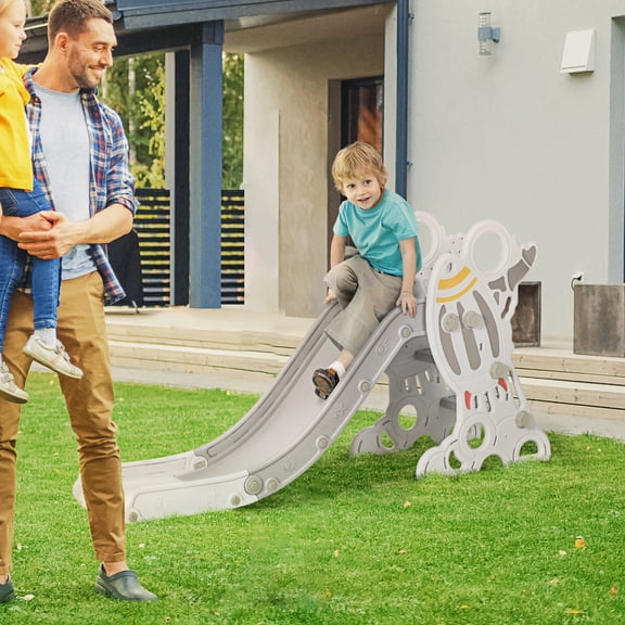 LHSHID Indoor Space Playset Slide for Toddlers, Ages 1.5-3, Gray