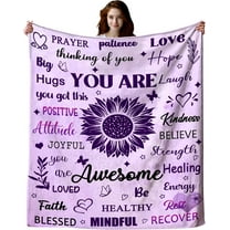 LHSHID Inspirational Blanket You are Awesome Positive Thoughts Throw Blanket Get Well Soon Gifts for Women Men 30"x40"