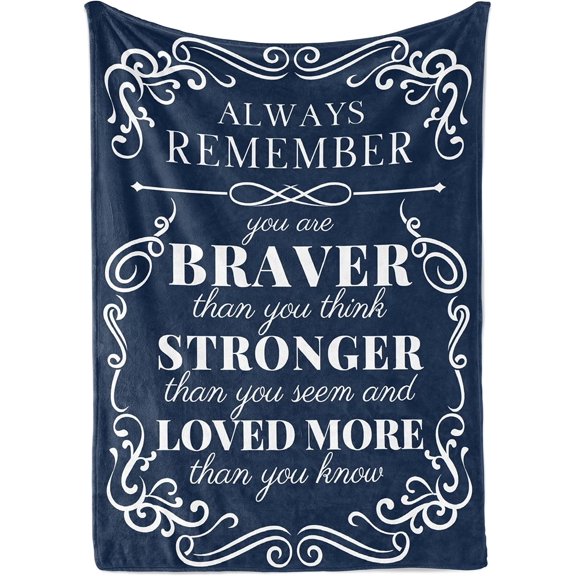 LHSHID Inspirational Blankets for Women Men Get Well Soon Gift for Friends Recovering from Surgery Chemotherapy Cancer Flannel Throw Blanket You are Braver Than You Think 30"x40"