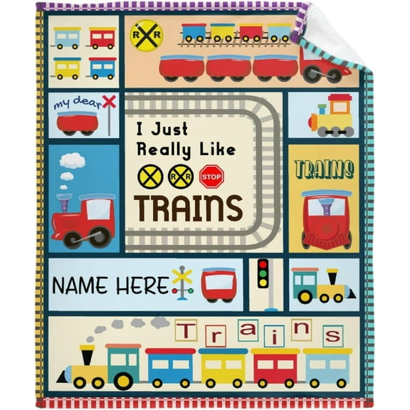 LHSHID Loves Trains Blanket Flannel Soft and Comfortable Anti static Bed Sofa Blanket 50x60in