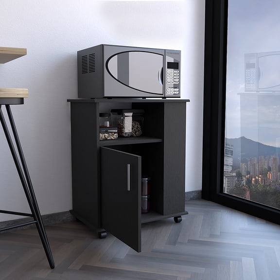 LHSHID Lower Microwave Cabinet Kit,Black Finish