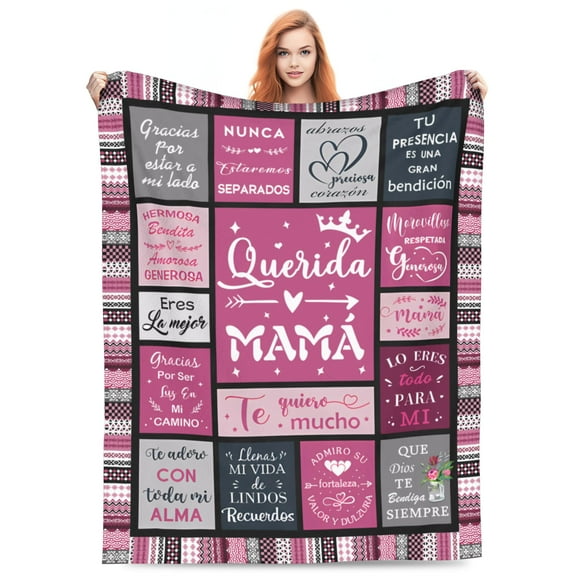 LHSHID Mama Bear Blanket and Throw Gifts for Wife Xmas Gift to Mom Moms from Daughter Super Soft Adorable Fleece Blanket for Sofa Outdoor 30x40inch