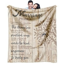LHSHID Marriage Prayer Wedding Gifts for Couples Bridal Shower Gift Newlywed Gifts for Couples Marriage Prayer Fleece Blanket 50x60in