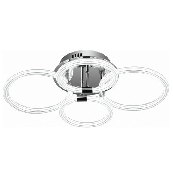 LHSHID Modern LED Ceiling Light,Flush Mount Ceiling Light with Dimmable Remote Control,6Rings Acrylic Ceiling Light Fixture for Bedroom,Living Room,Kitchen,Office Lamps (4 heads)
