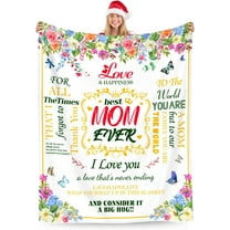 LHSHID Mom Blanket for Mother's Day Birthday Gift Blanket for Mom from Daughter&Son Sweet I Love You Blanket to Mom Super Soft Flannel Throw Blankets for Christmas Valentines Day 30"x40"