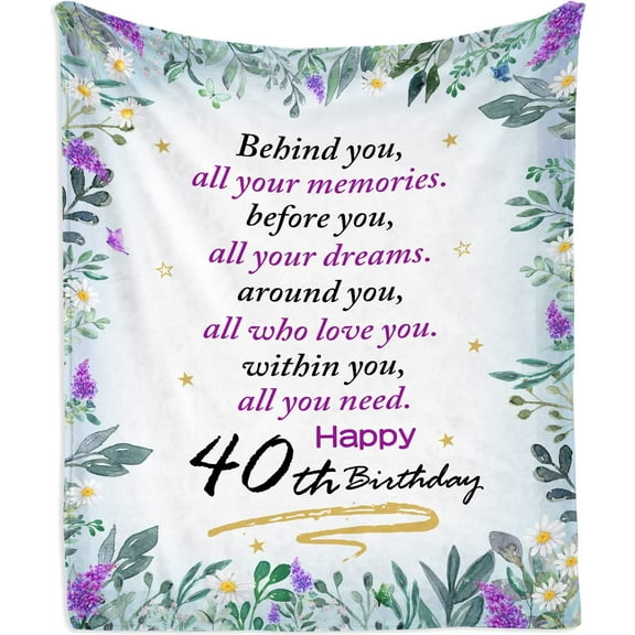 LHSHID Mubpean 40th Birthday Gifts Women Blanket 40th Birthday Gift Ideas 40 Year Old Birthday Gifts for Women 40 Birthday Gifts for Women Gifts for Women Turning 40 40th Party Decor Blankets 30x40in
