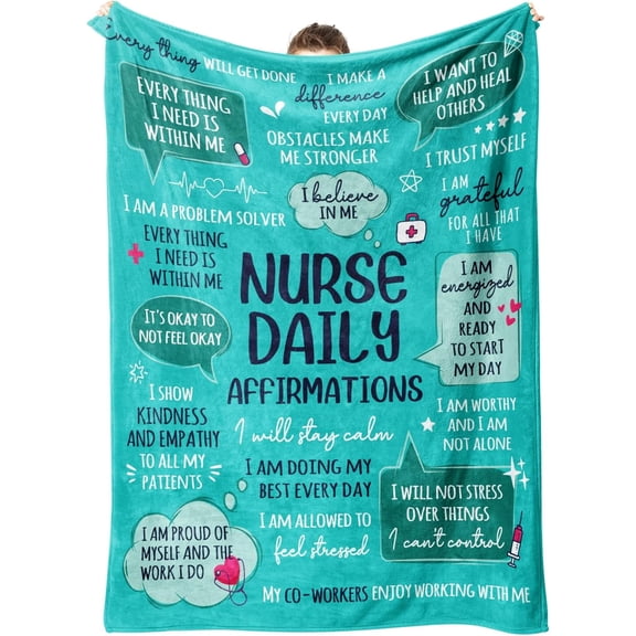 LHSHID Nurse Gifts for Women Men Nurses Day Gifts Soft Warm Blanket with Nurse Daily Affirmations Nurses Week Gifts Nurse Appreciation Gifts Graduate Birthday Gifts for Nurse 30x40in