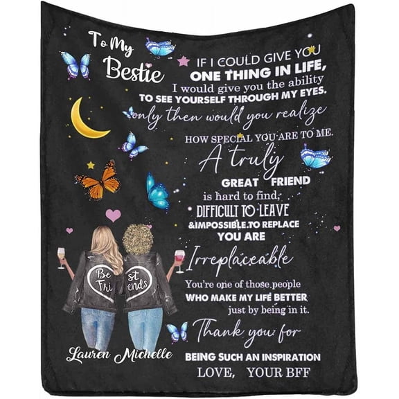 LHSHID Personalized Blanket to my bestie you're one of Those people who make my life better just by being in it Perfect for Couch