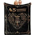 thumbnail image 1 of LHSHID Personalized Wedding Anniversary Blanket 45th Anniversary Blanket 45 Years Anniversary Crystal Wedding Gifts for Couple Parents 45th Wedding for Wife Her Husband Him 30"x40", 1 of 6