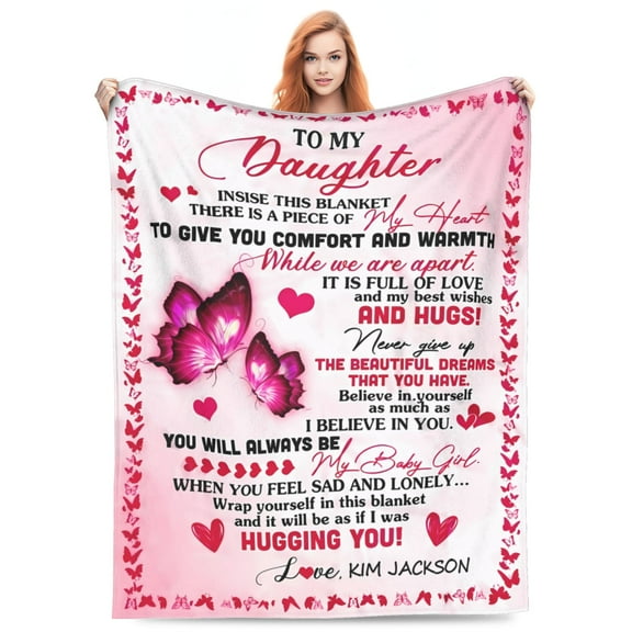 LHSHID Personalized to My Daughter Blanket from Mom Dad Mother Always Remember I Love You 30x40inch