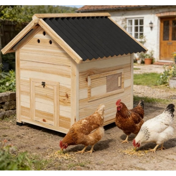 LHSHID Pet Coop,Wooden House with Openable Roof