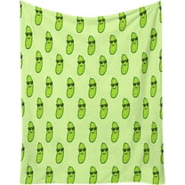 LHSHID Pickle Blanket for Girls 40x50 Inches Flannel Blankets Soft Fuzzy Plush Throws Gift Green Funny Throw Blanket for Couch Sofa