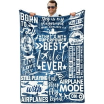 LHSHID Pilot Gifts for Men Male Him Aviation Airplane Gifts Aviator Flannel Throw Blanket Inspirational Encouragement Gifts for Best Pilot Ever 30x40in