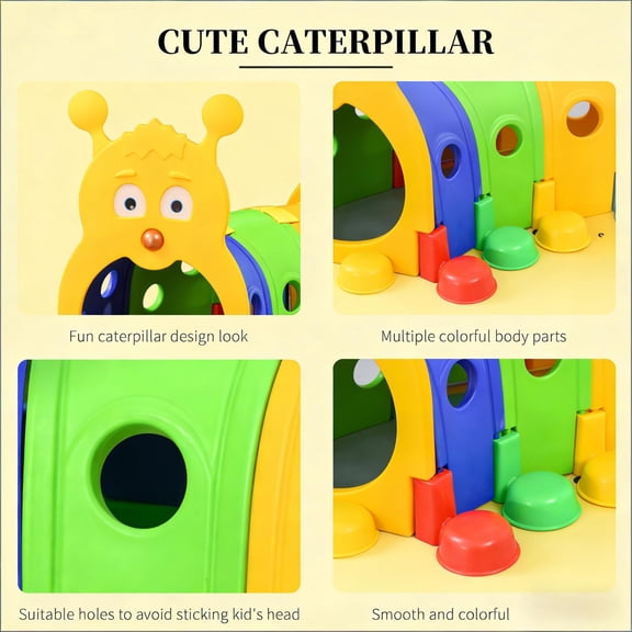 LHSHID Caterpillar Tunnel Play Structure