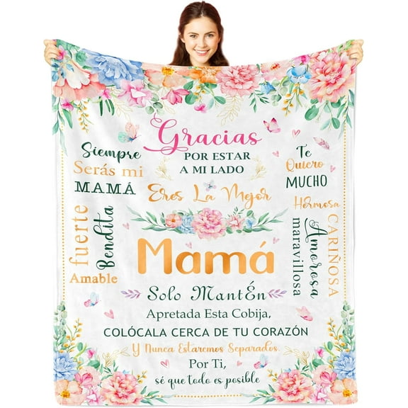 LHSHID Regalos para Mamá Regalos para Mama En Español Feliz Dia De Las Madres Gifts for Mom in Spanish Mom Gifts from Daughter Son Birthday Gifts for Mom Mom Birthday Gifts Blanket 60"x80"