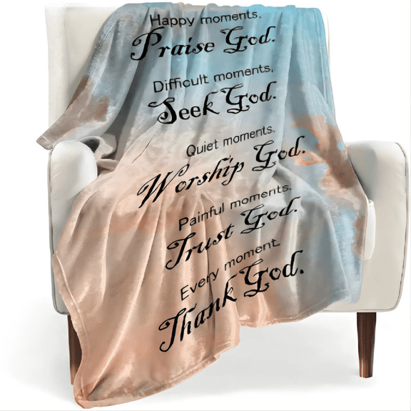LHSHID Religious Throw Blanket Fleece Blanket Throws Clouds Pattern 40x50inch