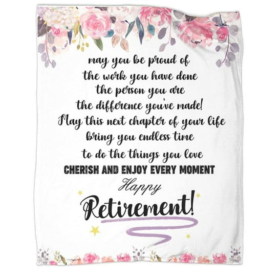 LHSHID Retirement Gifts Retirement Blanket Retired Throw Floral Blankets for Boss Coworker Friend Farewell Gifts 50"x60"