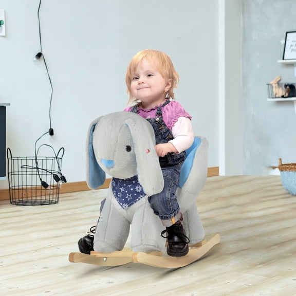 LHSHID Bunny Rocking Horse with Play Music, Ages 18-36 Months