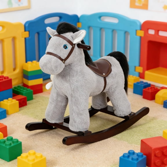 LHSHID Rocking Horse bicycle for family, Sturdy Plush Animal with Comfortable Seat, Multicolor Finish
