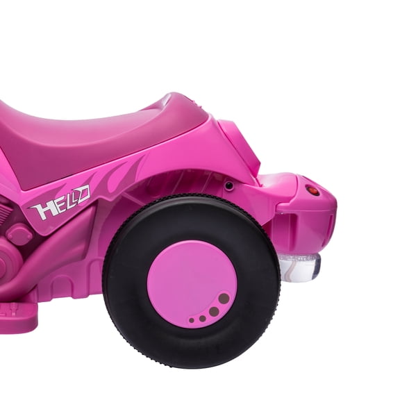 LHSHID 6V Battery-Powered 3-Wheel Ride-On Bubble Car with LED Headlight, Music, and Forward/Reverse Drive, Pink
