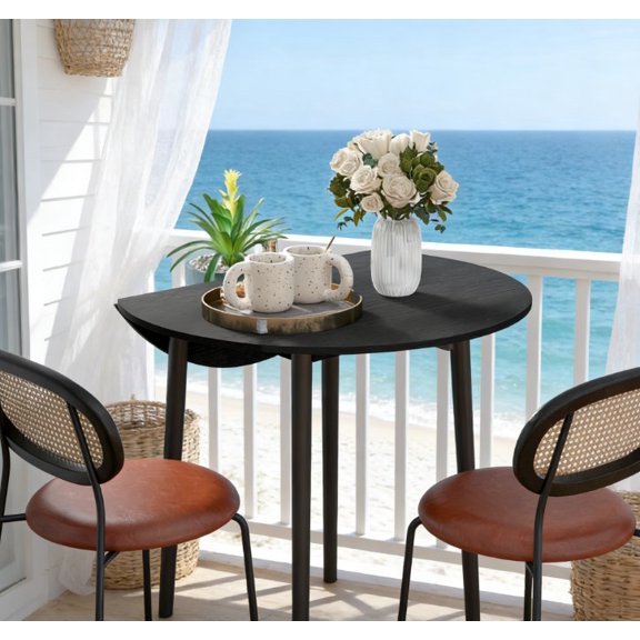LHSHID Round Drop Kitchen Table,Folding Dining Table,for Small Spaces