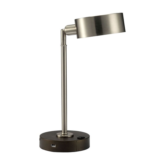 LHSHID Simple Contemporary 1pc Table Lamp Stain Nickel Metal frame Adjustable Head Lamp