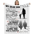 thumbnail image 1 of LHSHID Son Gifts from Mom Fathers Day Birthday Christmas Valentines Day Gifts for Him Son Adult Teenage from Mom Love You Son Gifts Graduation Gifts Personalized Soft Bed 60x80in, 1 of 6