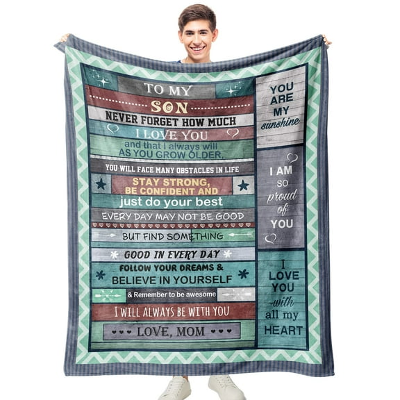 LHSHID To My Son Gifts from Mom Gifts for Son Fleece Blanket Birthday Gift for Son Adult Son Gift Ideas for Valentines Day Christmas Graduation 50x60in