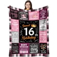 thumbnail image 1 of LHSHID Sweet 16th Birthday Gifts for Girls 16 Year Old Blanket for Girls Sweet Sixteen Gift Ideas Ideas for Girl 16th Birthday Decorations Blanket 50"x60", 1 of 6