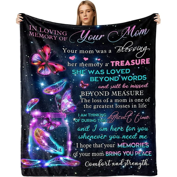 LHSHID Sympathy Blanket for Loss of Mom Sympathy Gifts for Loss of Mother Mom Memorial Blanket Loss of Mom Sympathy Gifts in Memory of Loved One Gifts Grief Gift Bereavement Gift Throw Blanket