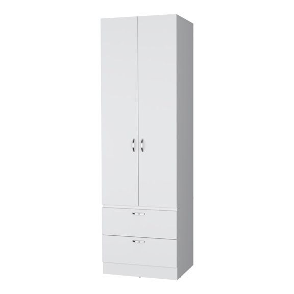 LHKJ Tall Wardrobe with 2 Doors and 2 Drawers