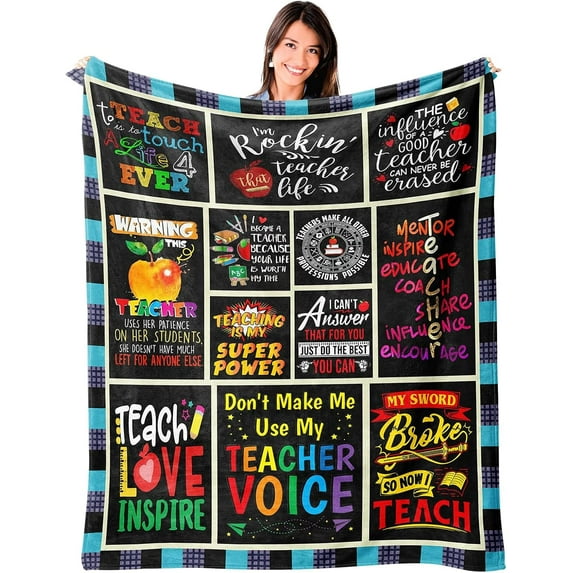LHSHID Teacher Gifts Blanket Gifts for Teachers Flannel Fleece Throw Blankets Teacher Appreciation Thank You Gifts for Birthday Retirement Christmas Teachers Day End of The Year Soft Throw