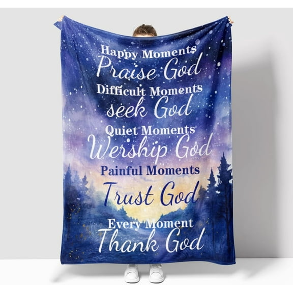 LHSHID Throw Blanket Soft Fleece Compassion Blanket with Inspirational Thoughts and Prayers Ideal as a Gift for Girls Men Womench 30x40in