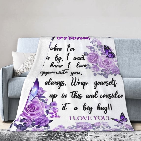 LHSHID To My Best Friend Throw Blanket Soft Fuzzy Fleece Blanket For Couch Bed Living Room Decoration 40x50in